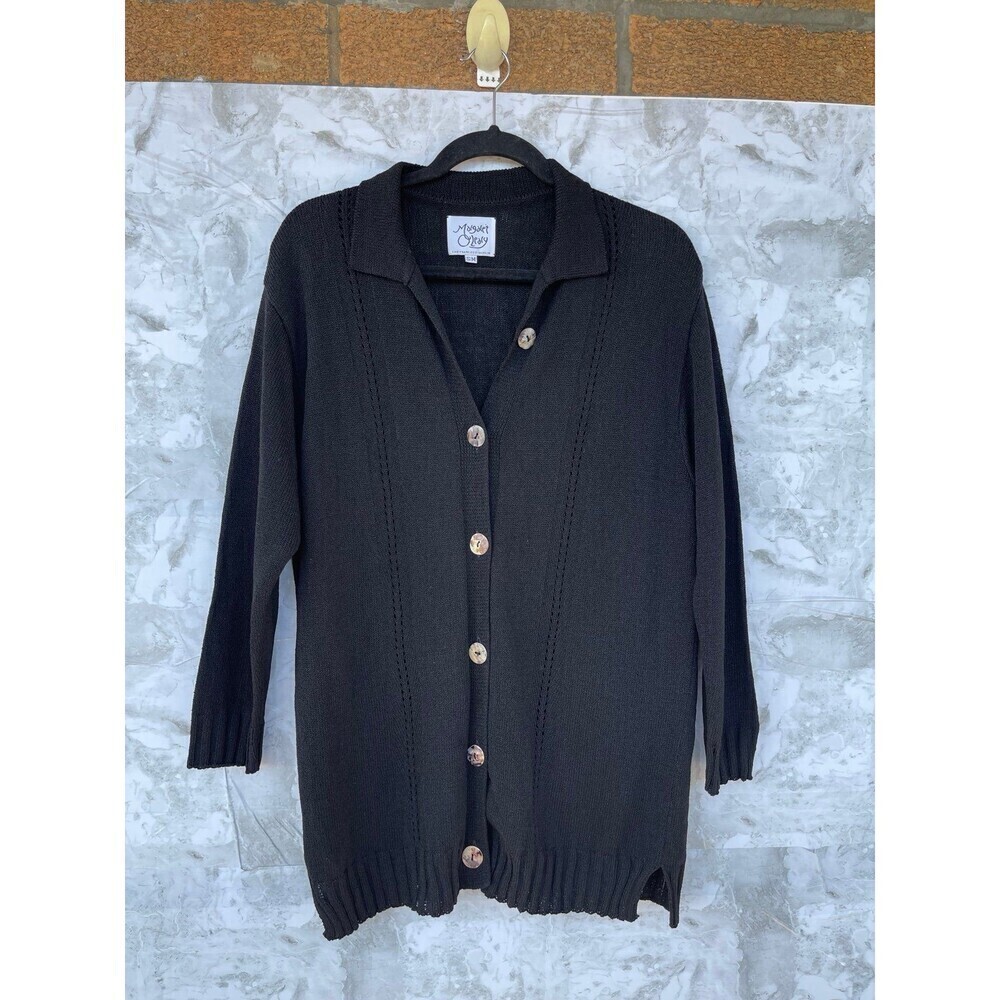 Margaret O'Leary knit front button sweater size small/ medium